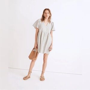 Madewell | seersucker flutter-sleeve mini dress in stripe